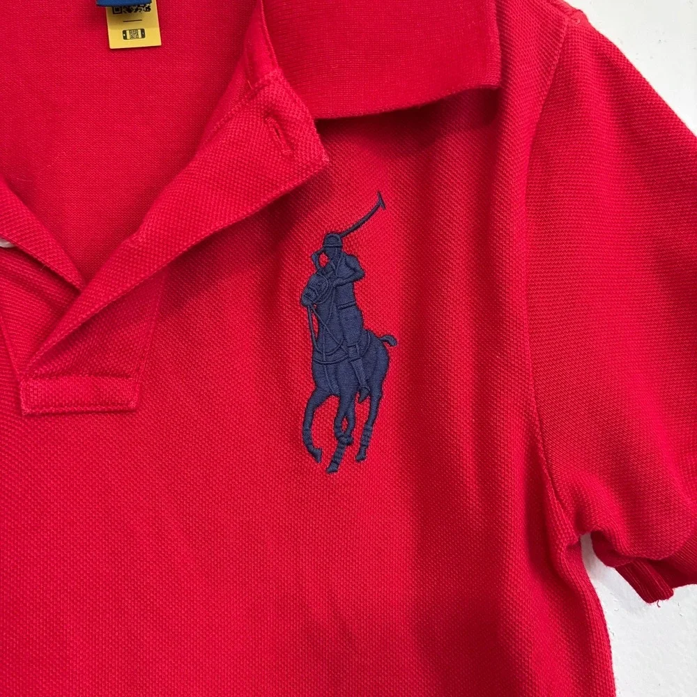 Polo Ralph Lauren Boys Preppy Polo Shirt & Shorts Set Size 7 Red Blue Seersucker